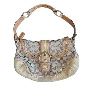 Vintage Coach Monogram Saddle Bag